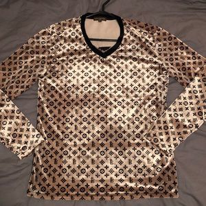 Authentic LOUIS VUITTON velvet monogram v-neck